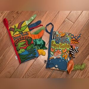 Jellycat Dino Tails & Sea Tails Crinkle Plush Sensory Book